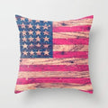 Vintage Pink Patriotic American Flag Retro Wood Cushion/Pillow